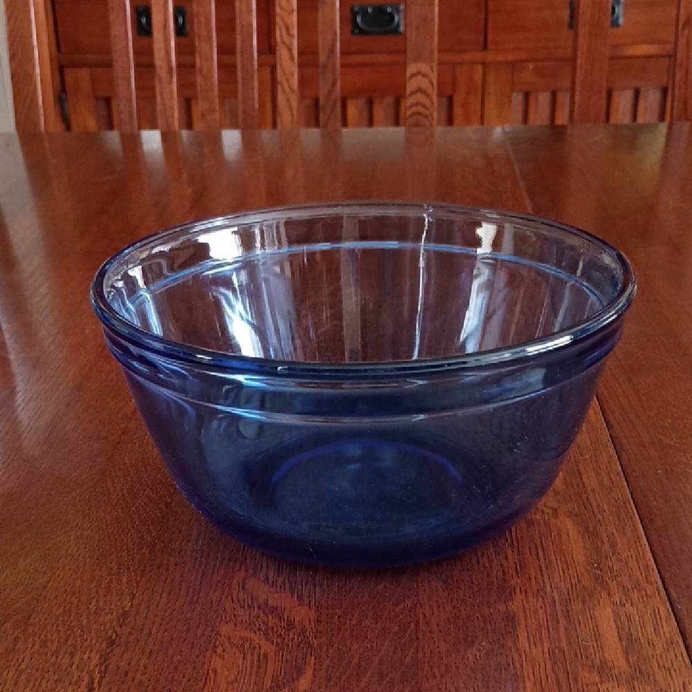 Anchor Ovenware Cobalt Blue Glass Mixing Bowl b925